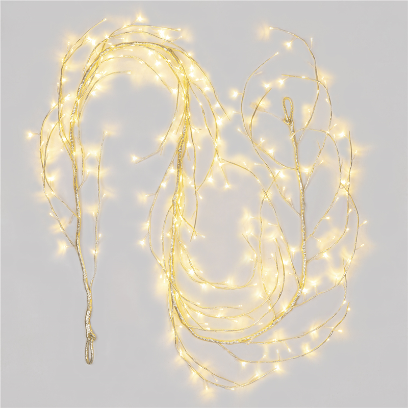 Ramo 4m Climber Champagne 288led 3mt+4mt Bianco Caldo-Uso Esterno-Prolungabile — immagine 2