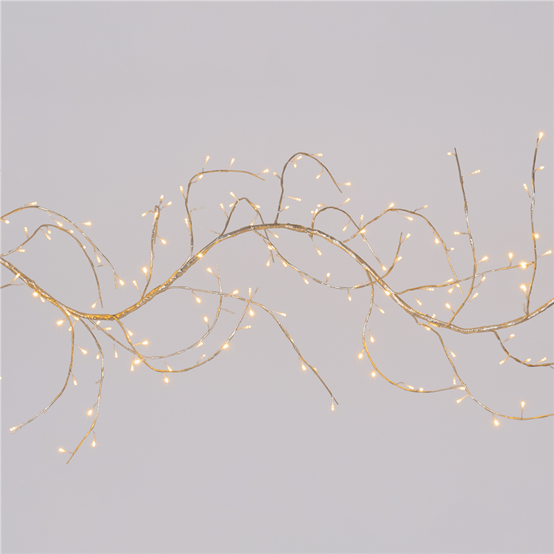Ramo 4m Climber Champagne 288led 3mt+4mt Bianco Caldo-Uso Esterno-Prolungabile — immagine 3