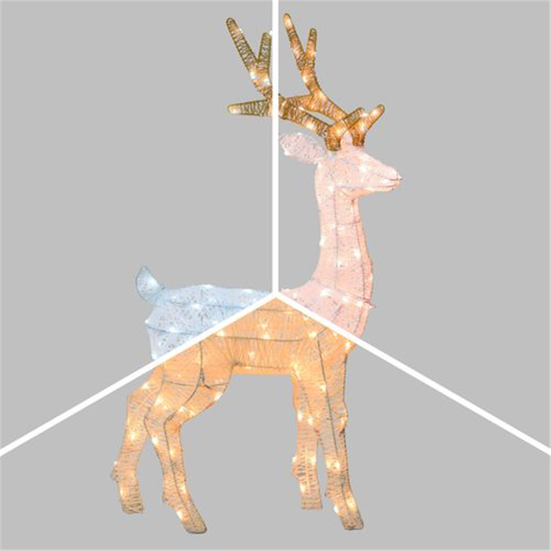 Renna 3d H85cm 120dual Led Lhc Light Cream Caldo Traditional / Freddo / Mixed — immagine 2