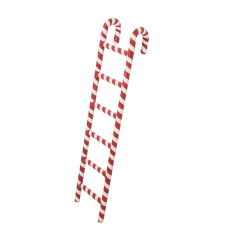 Scaletta Metallo Strisce Bianco Rosso 102cm