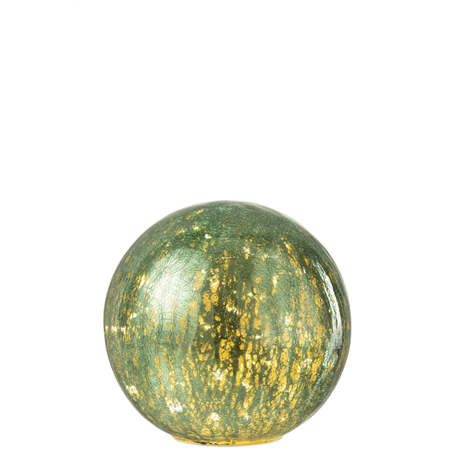 Sfera Vetro D20cm D'Appoggio Con Led Green