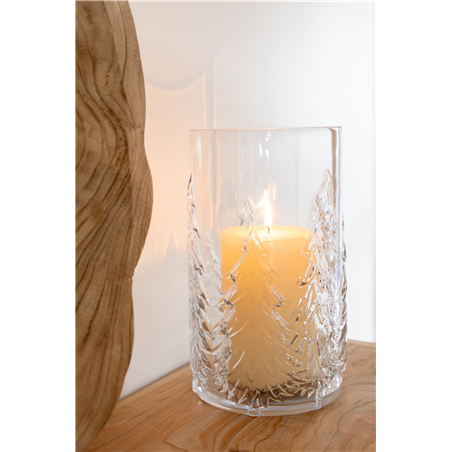 Vaso Vetro Trasparente Alberi 16x16xh23,5cm