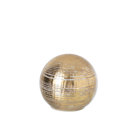 Sfera Vetro D15cm Crackle Con Led Gold