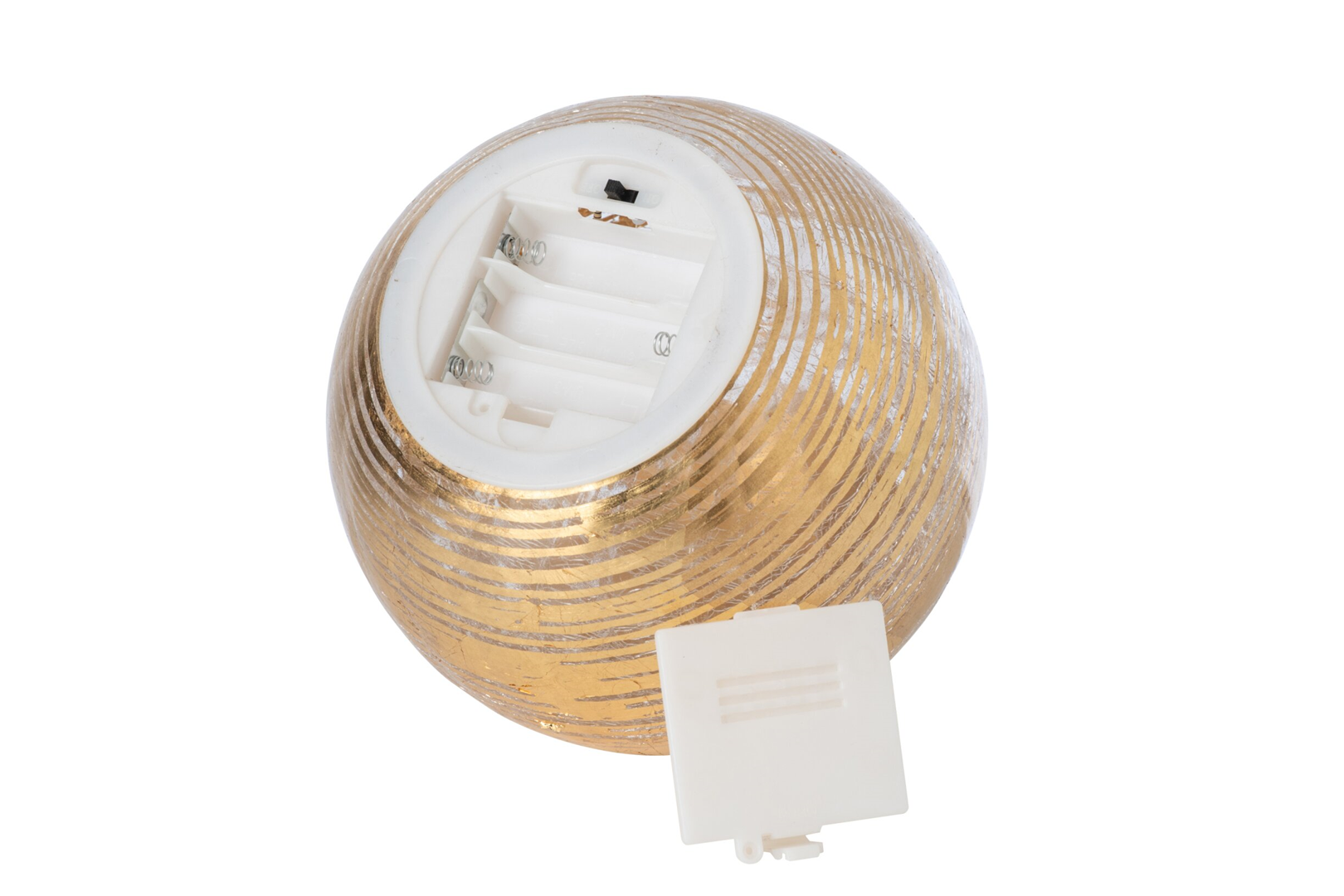 Sfera Vetro D15cm Crackle Con Led Gold — immagine 3