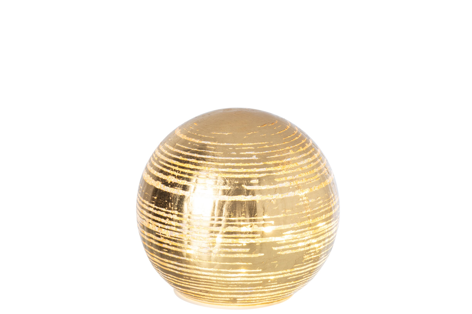Sfera Vetro D15cm Crackle Con Led Gold — immagine 4