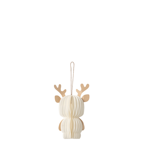 Ornamento Renna Carta Avorio/beige 15cm