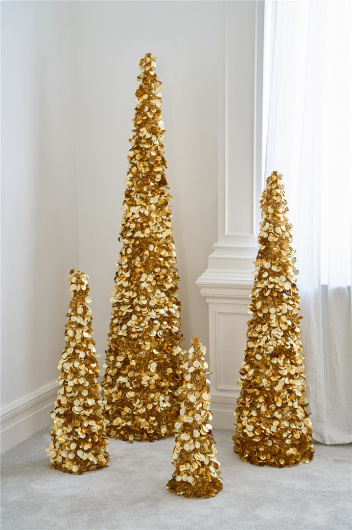 Albero Cono Frizzante Polist 14x14x60,5cm Gold — immagine 2