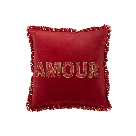 Cuscino Tessuto Rosso Amour 45x45x12cm