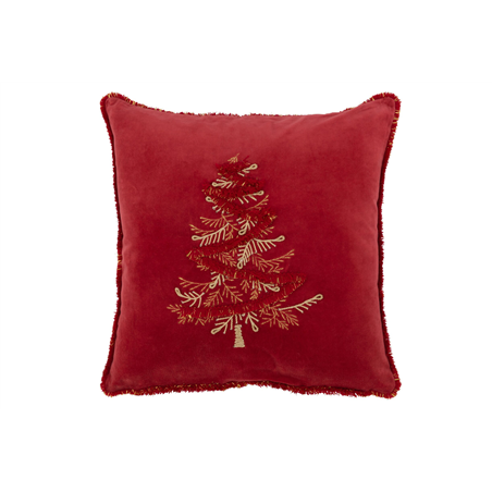 Cuscino Tessuto Rosso Albero 45x45x12cm