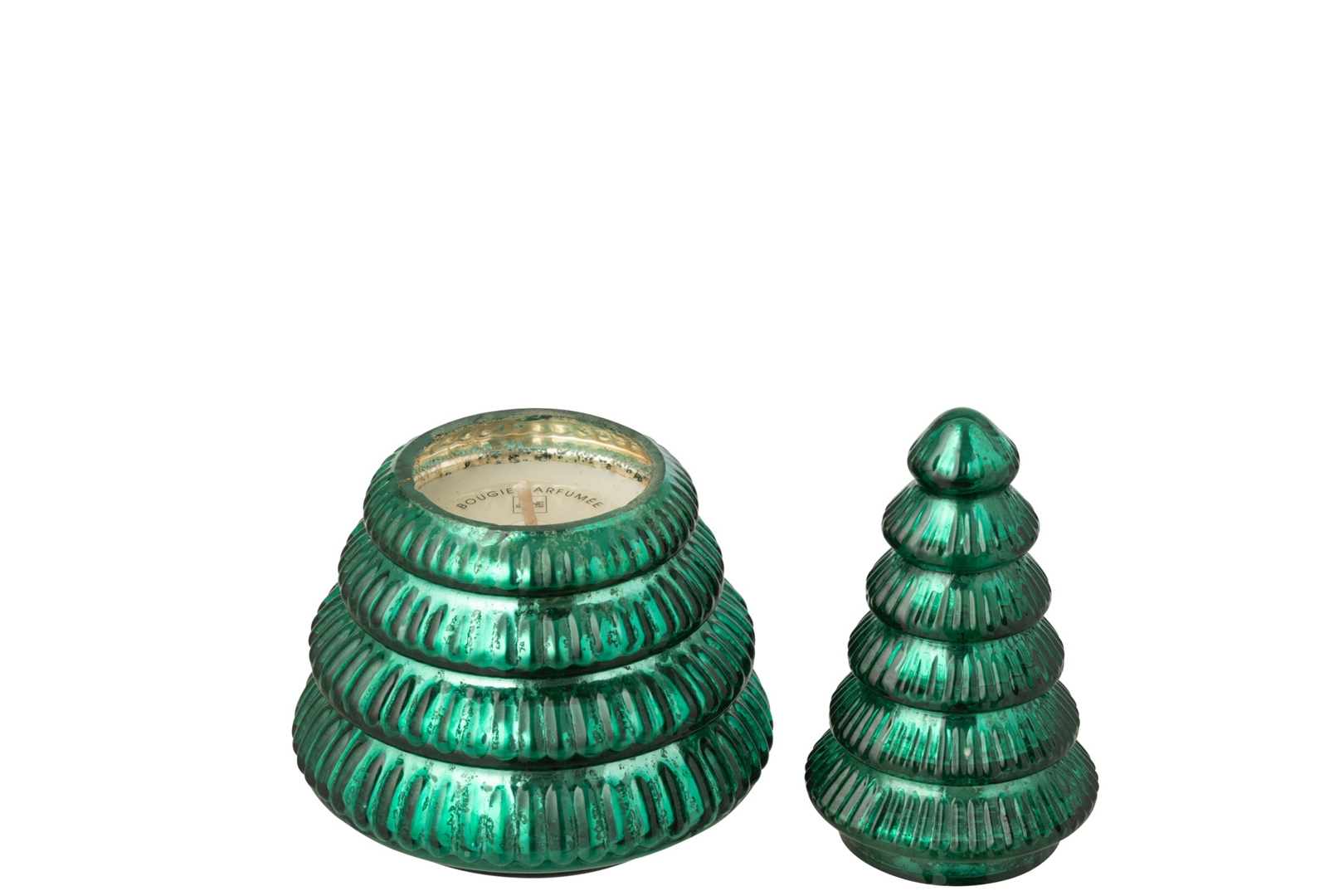 Candela Profumata Albero  Vetro A Costa 17,5c Green — immagine 2