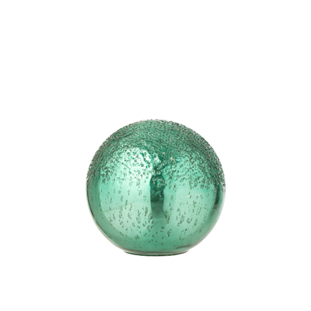 Sfera Vetro D15,5cm D'Appoggio Con Led Green