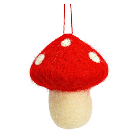 Ornamento Feltro Fungo Red White 6cm