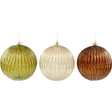 Sfera Vetro D18cm Mystic Meadow Glitter 1pz Green Gold Brown