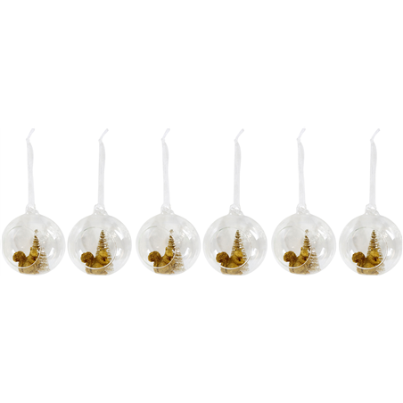 Sfera Vetro D10cm Scoiattolo Interno Oro