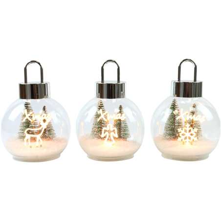 Sfera D'Appoggio Led Paesaggio Neve Xmas 12cm Pz 1 Ass.