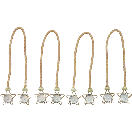 Ornamento Nappa Con Stellina Strass 43cm