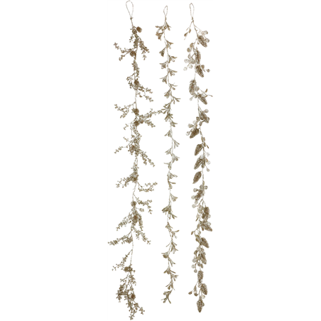 Ghirlanda Foglioline Sparkling Glitter 150cm Gold