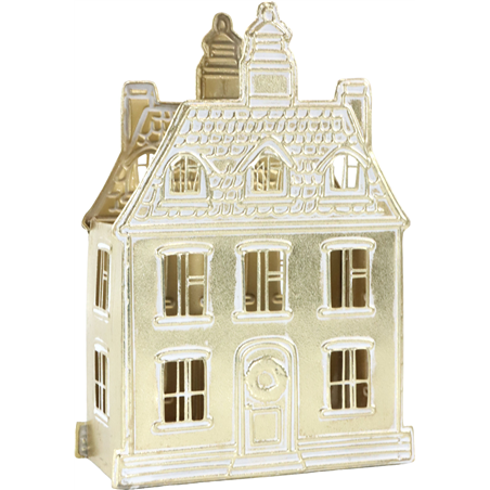 Casetta Lanterna Metallo Gold 25x11x36cm