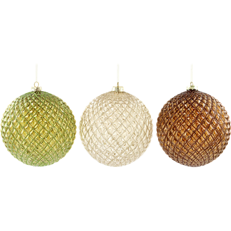 Sfera Vetro D18cm Mystic Meadow Glitter Pz1 Green Gold Brown Ass.