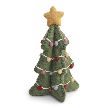 Albero Feltro Con Cometa E Palline H15cm Green Multi