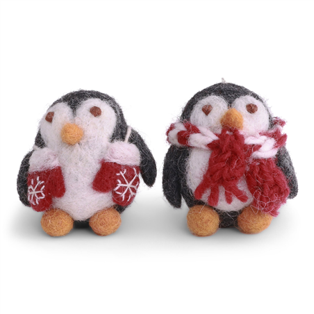 Ornamento Feltro Baby Pinguino 2pz Sciarpa/guantini Red