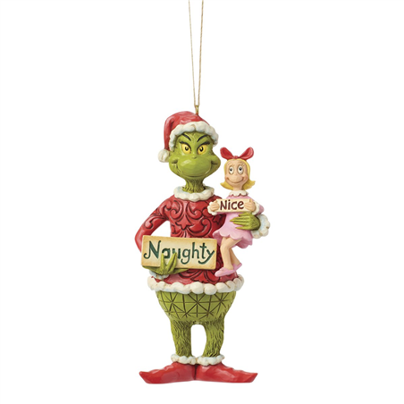 Ornamento Grinch Jimshore Grinch And Cindy Lou Sign H/o