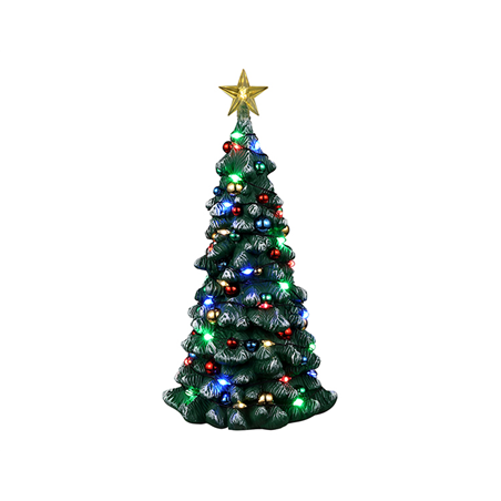 A96 Snowy Christmas Tree, Multi Light, B/o (4
