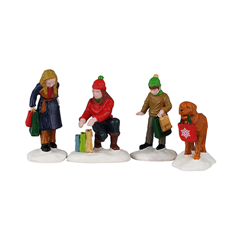 Festive Holiday Shoppers, Set Of 4 A2571/2026