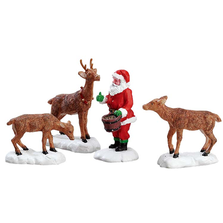 Santa Feeds Reindeer,  Set Of 4 A2658/2026