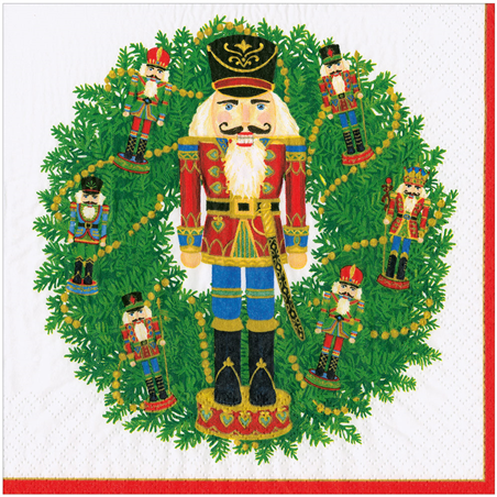 Tovagliolo Carta 20x20cm 20pz Natale  Nutcracker Wreath