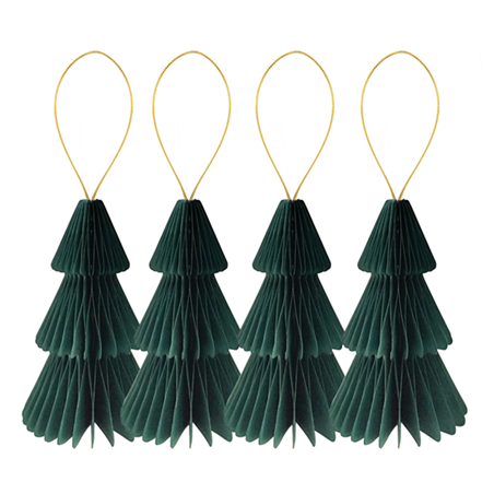Ornamento Albero Carta Fru Fru 10cm 4pz Verde