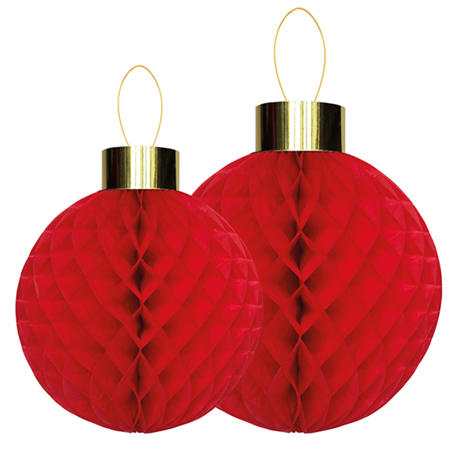 Ornamento Sfera Fru Fru 30/40cm 2pz Rosso