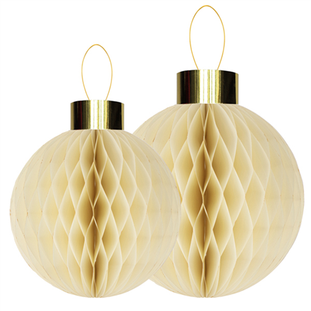 Ornamento Sfera Fru Fru 30/40cm 2pz Avorio