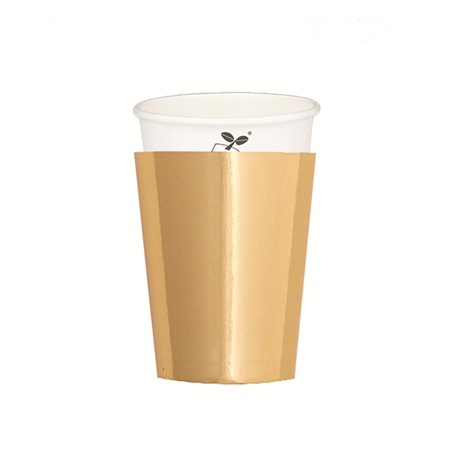 Bicchiere Carta 250cc 8pz Natale  Oro Satin