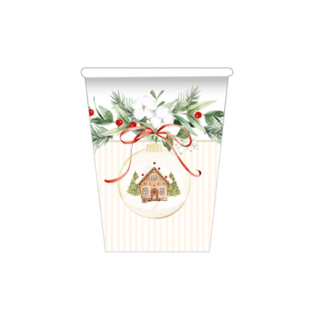 Bicchiere Carta 250cc 8pz Natale  Christmas Cookies