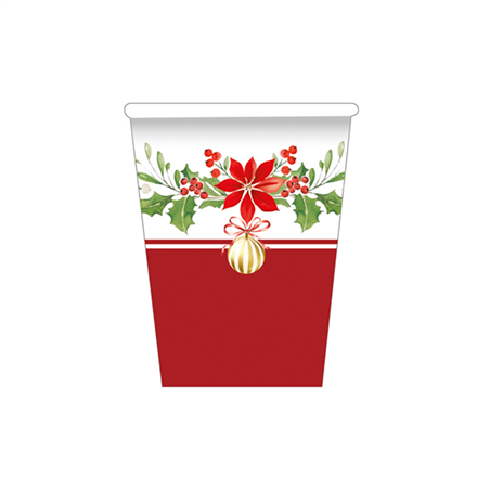 Bicchiere Carta 250cc 8pz Natale  Incanto Di Natale
