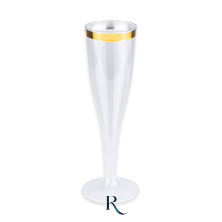 Flutes Riutilizzabile 140cc 6pz Trasparente Oro Crystal