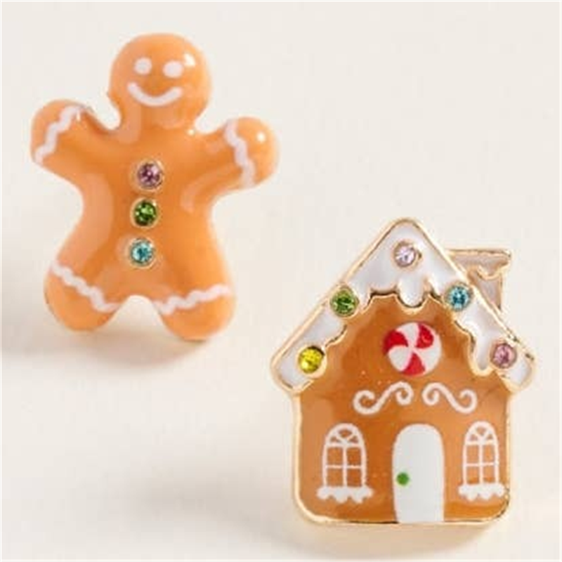 Orecchini Casa E Omino Di Pan Di Zenzero Brown Multi — immagine 2