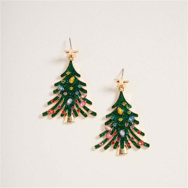 Orecchini Albero Di Natale Gemme Multicolor Green Multi — immagine 2