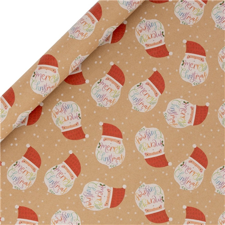 Carta Regalo Rotolo 5x5x70cm Natale Santa Raimbow