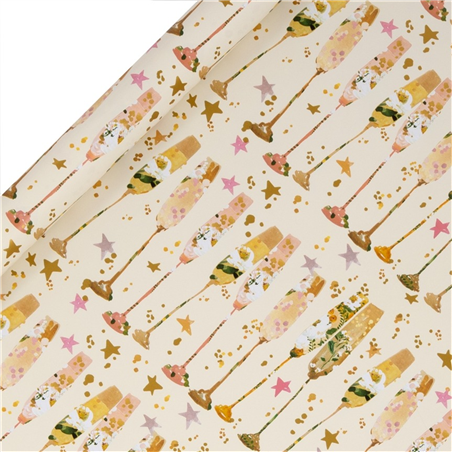 Carta Regalo Rotolo 5x5x70cm Natale Flutes