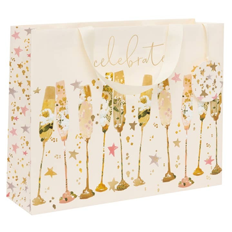 Busta Regalo Shopper 10x35.5x27.5cm Natale Flutes