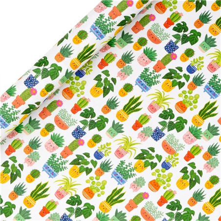 Carta Regalo Rotolo 5x5x70cm Fantasia Planty Pals