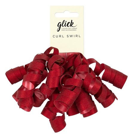 Curl Swirl Riccioli Decorativi X Pacchi Glitt Red