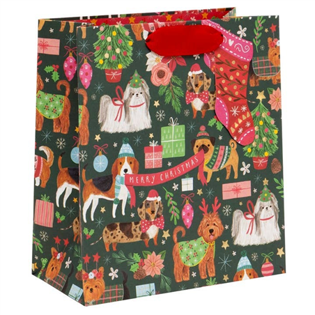 Busta Regalo Shopper 10x20x22.5cm  Natale Santa Paws