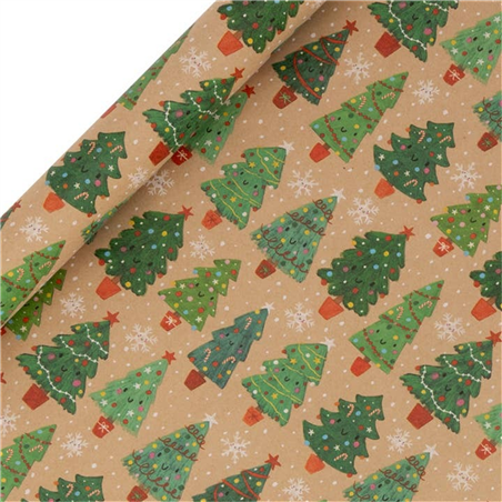 Carta Regalo Rotolo 5x5x70cm Natale Trees