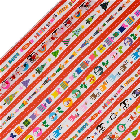 Carta Regalo Rotolo 5x5x70cm Natale Jingle Jamboree