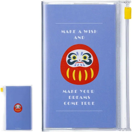 Grid Notebook B7 Pvc Japanese Icons Daruma