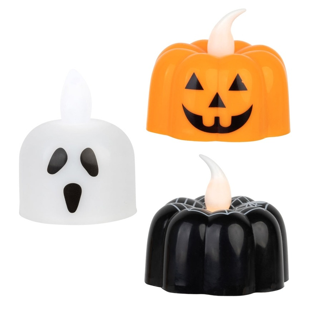Candela Tealight Halloween Led 6pz Assortiti — immagine 2