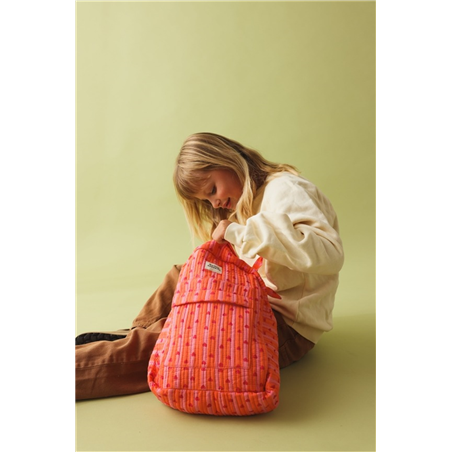 Zaino 100% Cotone Tasca Zip 32x25x9cm Love Pop